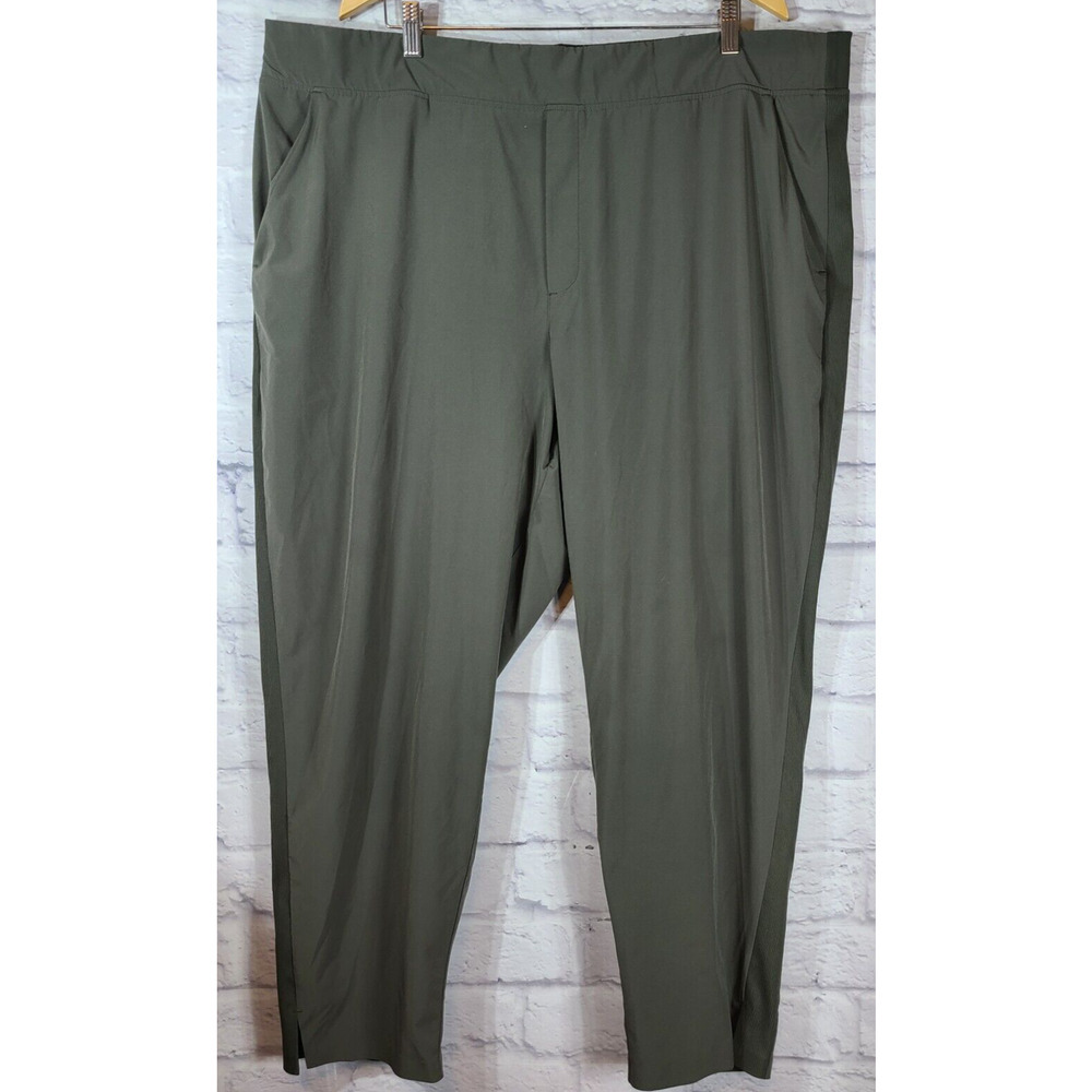 Athleta Brooklyn Ankle Pants Women's Plus Size 24 Gray-Green Pull-On Casual